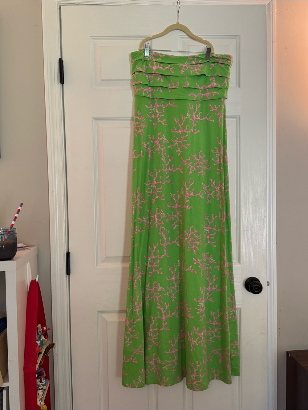 Lilly Pulitzer Green Strapless Petula Maxi Dress